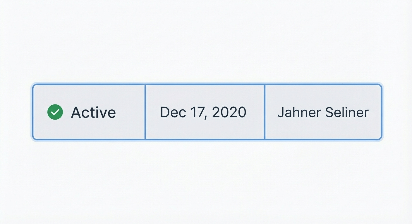 Table row component with status, date, and user cells