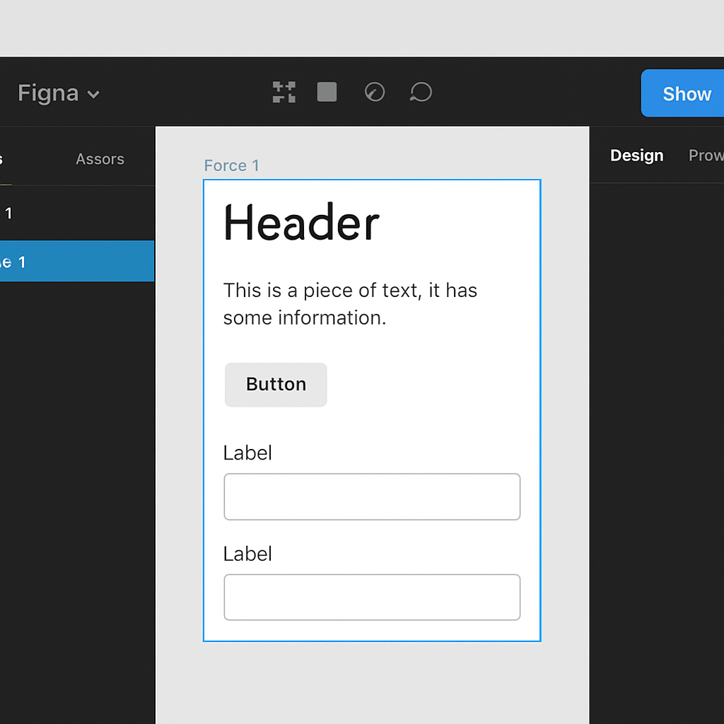 Figma design interface