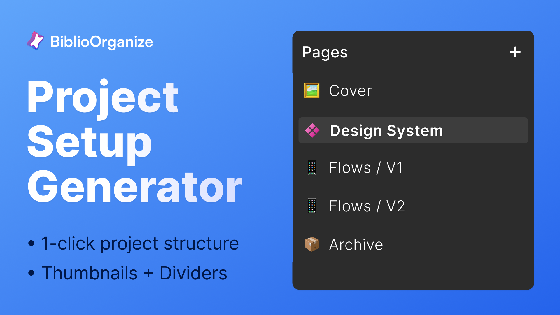 OrganizeFile preset panel showing product handoff and journey map scaffolding options